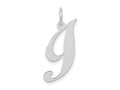 FJC Finejewelers 14 kt White Gold Small Fancy Script Letter I Initial Charm