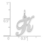 FJC Finejewelers 14 kt White Gold Small Fancy Script Letter K Initial Charm