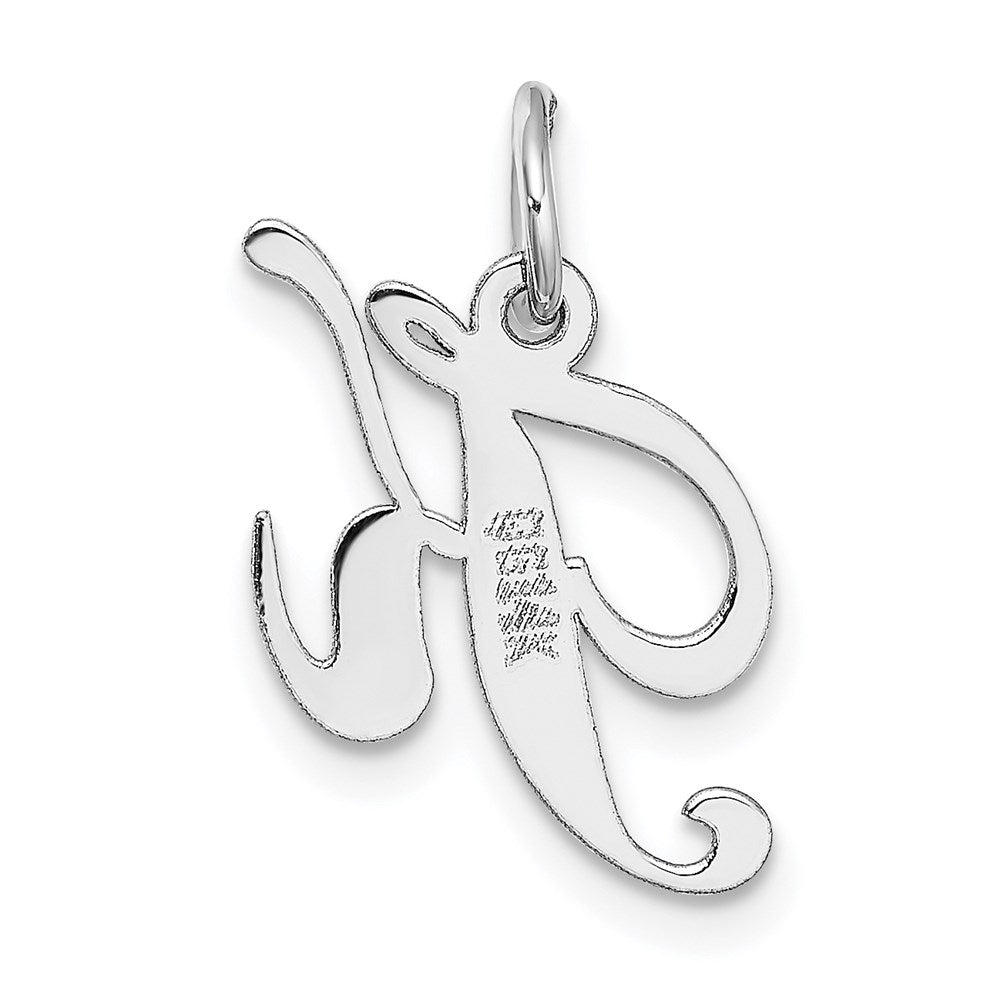 FJC Finejewelers 14 kt White Gold Small Fancy Script Letter K Initial Charm