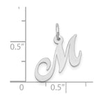 FJC Finejewelers 14 kt White Gold Small Fancy Script Letter M Initial Charm