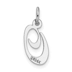 FJC Finejewelers 14 kt White Gold Small Fancy Script Letter O Initial Charm