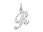 FJC Finejewelers 14 kt White Gold Small Fancy Script Letter R Initial Charm
