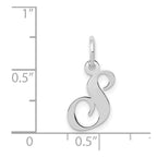 FJC Finejewelers 14 kt White Gold Small Fancy Script Letter S Initial Charm