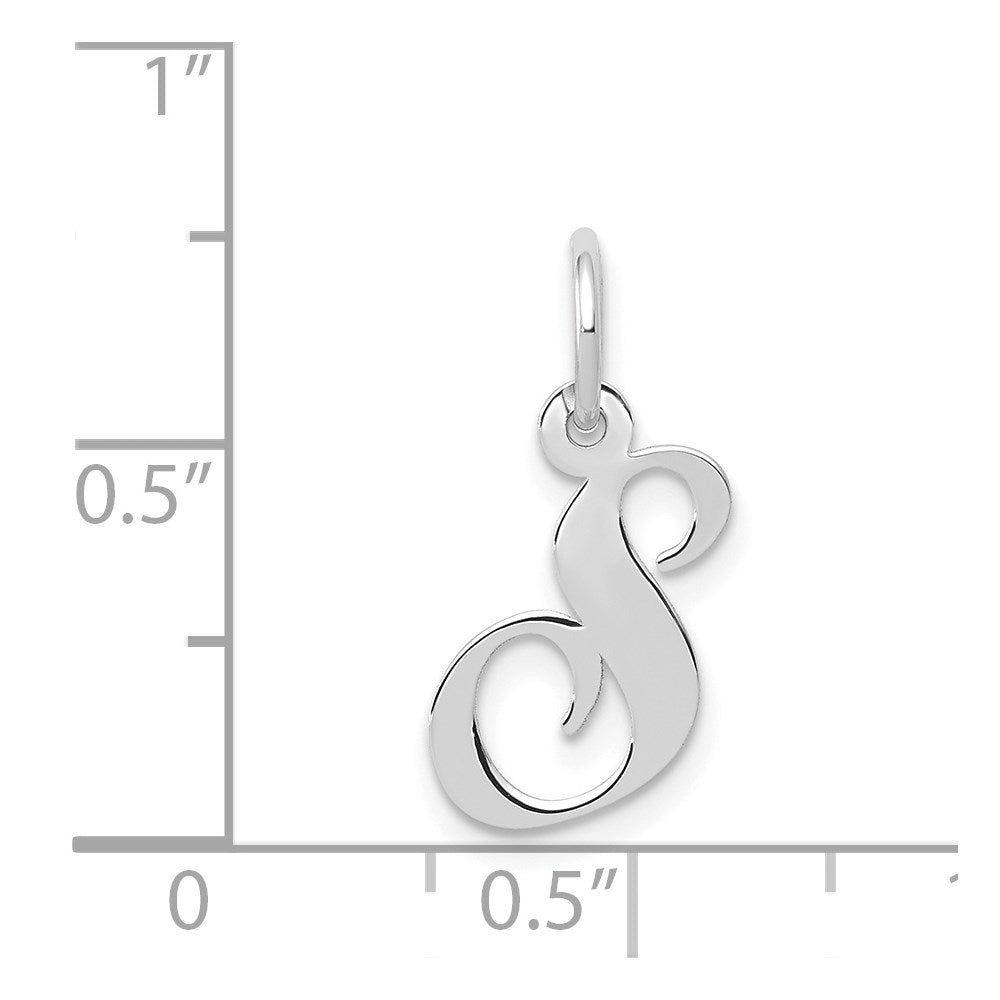 FJC Finejewelers 14 kt White Gold Small Fancy Script Letter S Initial Charm