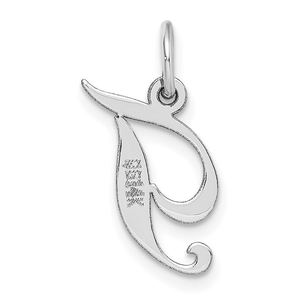 FJC Finejewelers 14 kt White Gold Small Fancy Script Letter T Initial Charm