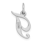 FJC Finejewelers 14 kt White Gold Small Fancy Script Letter T Initial Charm