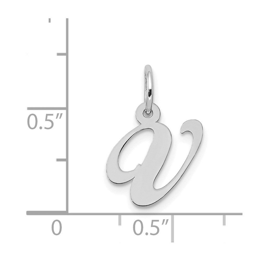 FJC Finejewelers 14 kt White Gold Small Fancy Script Letter V Initial Charm