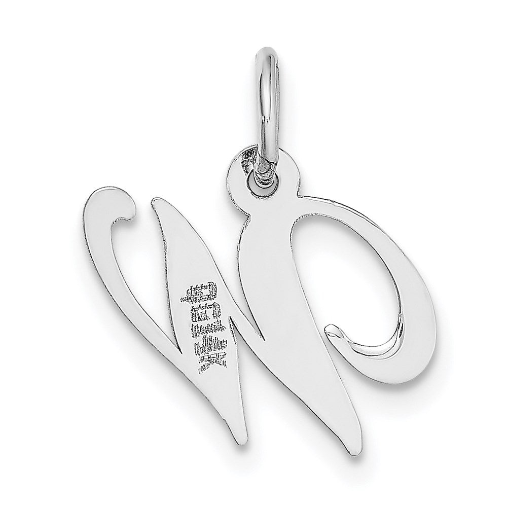 FJC Finejewelers 14 kt White Gold Small Fancy Script Letter W Initial Charm
