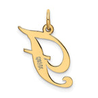 FJC Finejewelers 14 kt Yellow Gold Medium Fancy Script Letter F Initial Charm