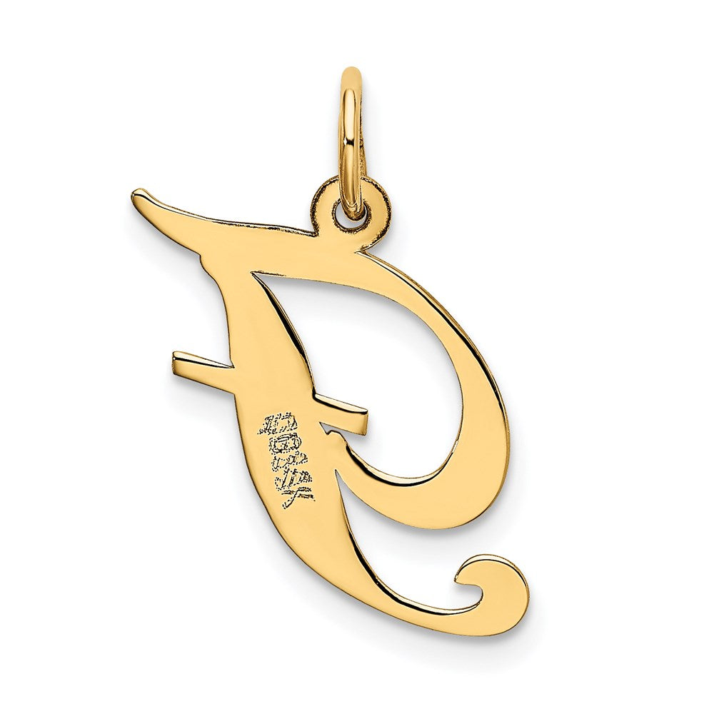 FJC Finejewelers 14 kt Yellow Gold Medium Fancy Script Letter F Initial Charm