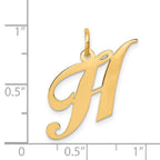 FJC Finejewelers 14 kt Yellow Gold Medium Fancy Script Letter H Initial Charm