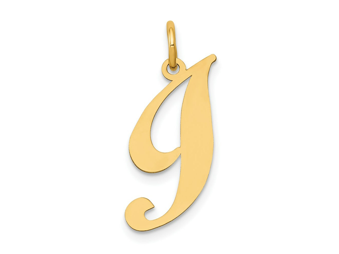 FJC Finejewelers 14 kt Yellow Gold Medium Fancy Script Letter I Initial Charm