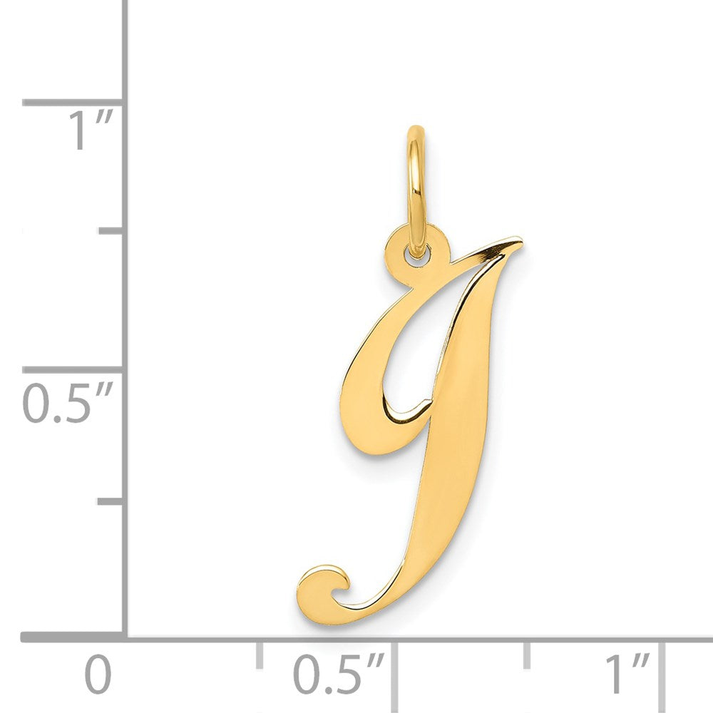 FJC Finejewelers 14 kt Yellow Gold Medium Fancy Script Letter J Initial Charm