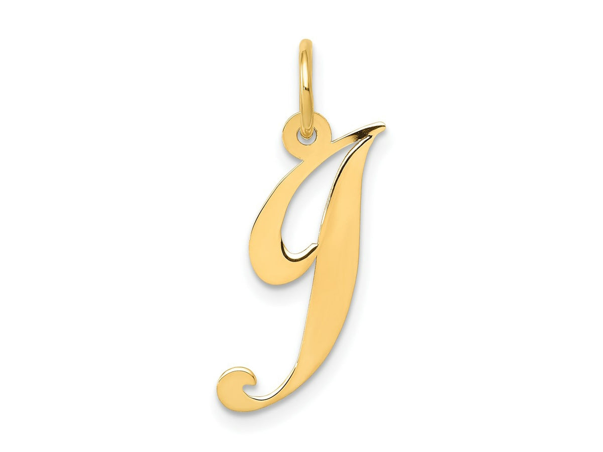 FJC Finejewelers 14 kt Yellow Gold Medium Fancy Script Letter J Initial Charm