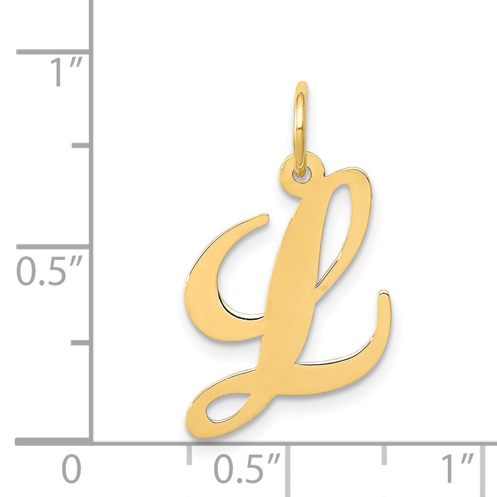 FJC Finejewelers 14 kt Yellow Gold Medium Fancy Script Letter L Initial Charm