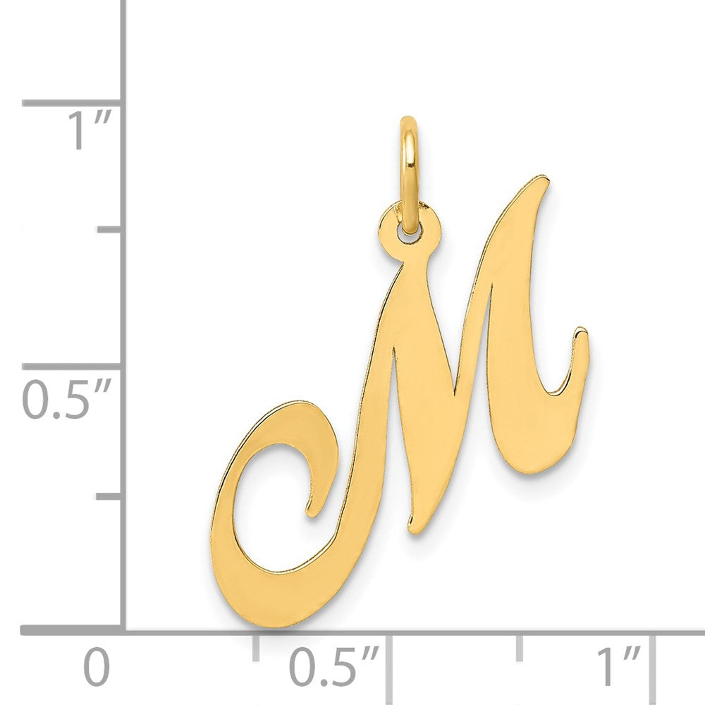 FJC Finejewelers 14 kt Yellow Gold Medium Fancy Script Letter M Initial Charm