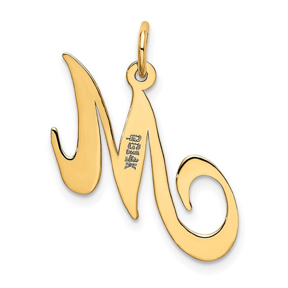 FJC Finejewelers 14 kt Yellow Gold Medium Fancy Script Letter M Initial Charm