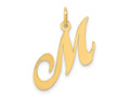 FJC Finejewelers 14 kt Yellow Gold Medium Fancy Script Letter M Initial Charm