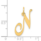 FJC Finejewelers 14 kt Yellow Gold Medium Fancy Script Letter N Initial Charm