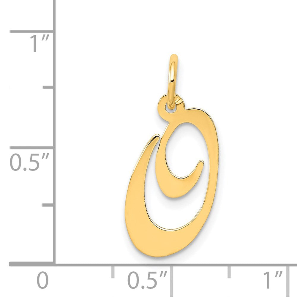 FJC Finejewelers 14 kt Yellow Gold Medium Fancy Script Letter O Initial Charm