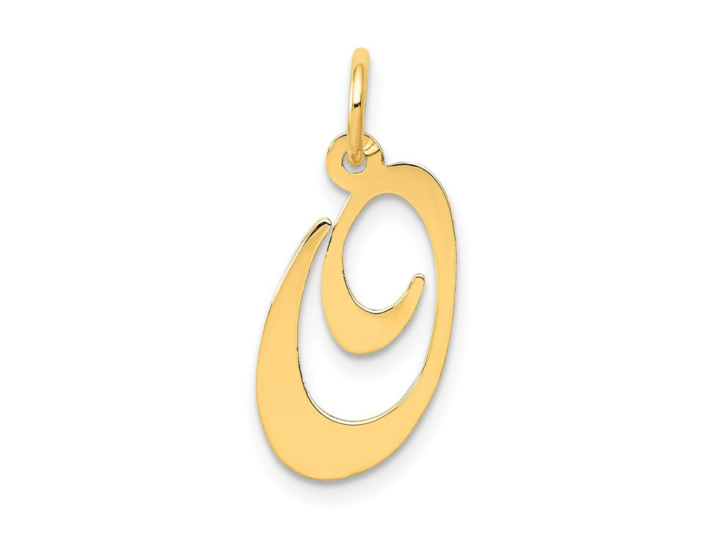 FJC Finejewelers 14 kt Yellow Gold Medium Fancy Script Letter O Initial Charm
