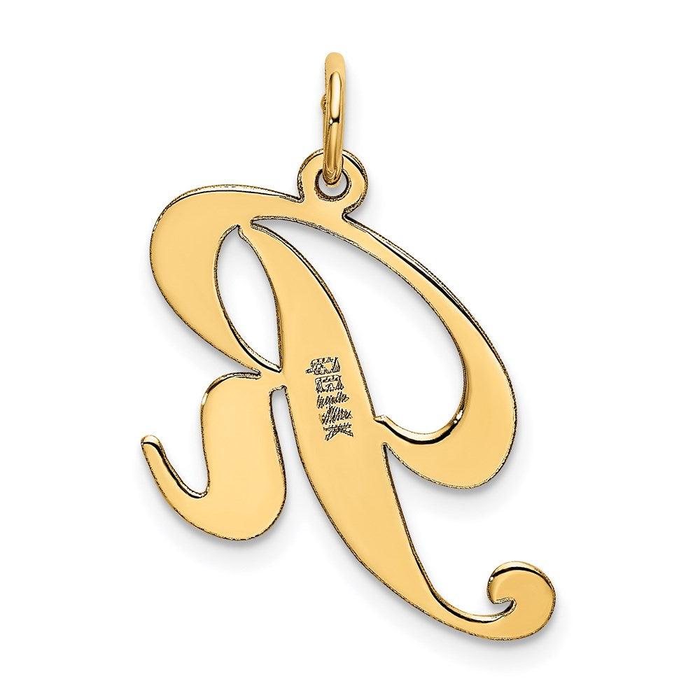 FJC Finejewelers 14 kt Yellow Gold Medium Fancy Script Letter R Initial Charm
