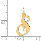 FJC Finejewelers 14 kt Yellow Gold Medium Fancy Script Letter S Initial Charm
