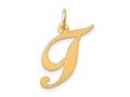 FJC Finejewelers 14 kt Yellow Gold Medium Fancy Script Letter T Initial Charm