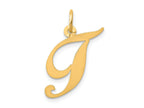 FJC Finejewelers 14 kt Yellow Gold Medium Fancy Script Letter T Initial Charm