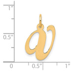 FJC Finejewelers 14 kt Yellow Gold Medium Fancy Script Letter V Initial Charm