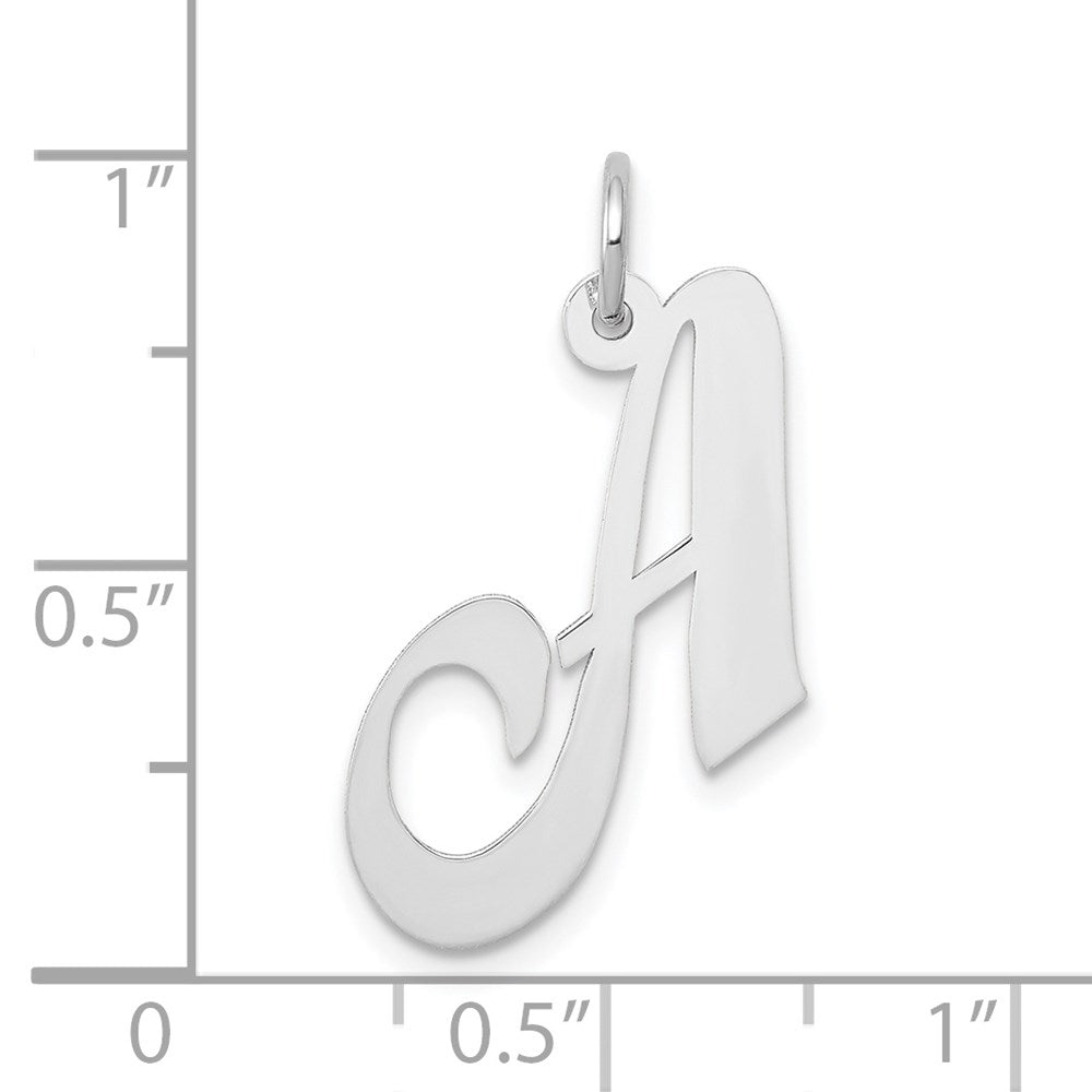 FJC Finejewelers 14 kt White Gold Medium Fancy Script Letter A Initial Charm 14 mm x 20 mm