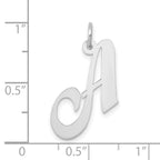 FJC Finejewelers 14 kt White Gold Medium Fancy Script Letter A Initial Charm 14 mm x 20 mm