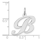 FJC Finejewelers 14 kt White Gold Medium Fancy Script Letter B Initial Charm 15 mm x 19 mm