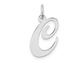 FJC Finejewelers 14 kt White Gold Medium Fancy Script Letter C Initial Charm 15 mm x 13 mm