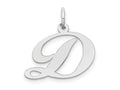FJC Finejewelers 14 kt White Gold Medium Fancy Script Letter D Initial Charm 15 mm x 19 mm