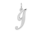 FJC Finejewelers 14 kt White Gold Medium Fancy Script Letter J Initial Charm