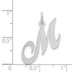 FJC Finejewelers 14 kt White Gold Medium Fancy Script Letter M Initial Charm