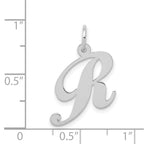 FJC Finejewelers 14 kt White Gold Medium Fancy Script Letter R Initial Charm