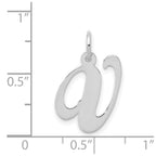 FJC Finejewelers 14 kt White Gold Medium Fancy Script Letter V Initial Charm