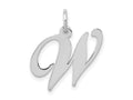 FJC Finejewelers 14 kt White Gold Medium Fancy Script Letter W Initial Charm