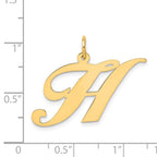 FJC Finejewelers 14 kt Yellow Gold Large Fancy Script Letter H Initial Charm
