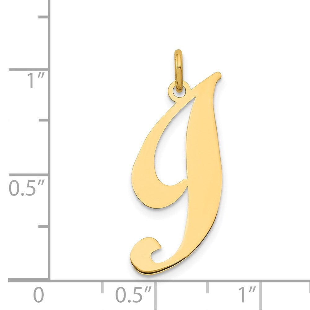 FJC Finejewelers 14 kt Yellow Gold Large Fancy Script Letter I Initial Charm