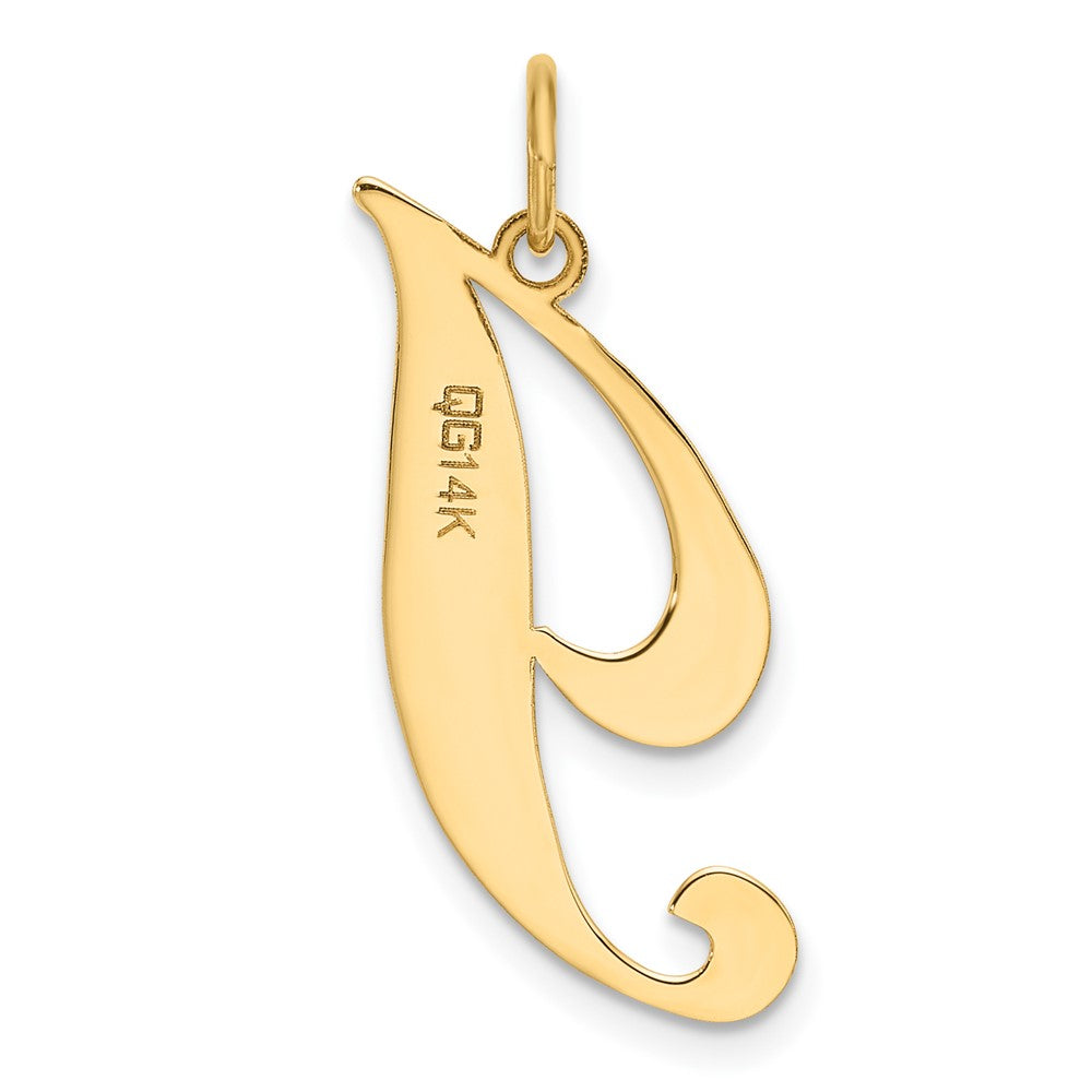 FJC Finejewelers 14 kt Yellow Gold Large Fancy Script Letter I Initial Charm