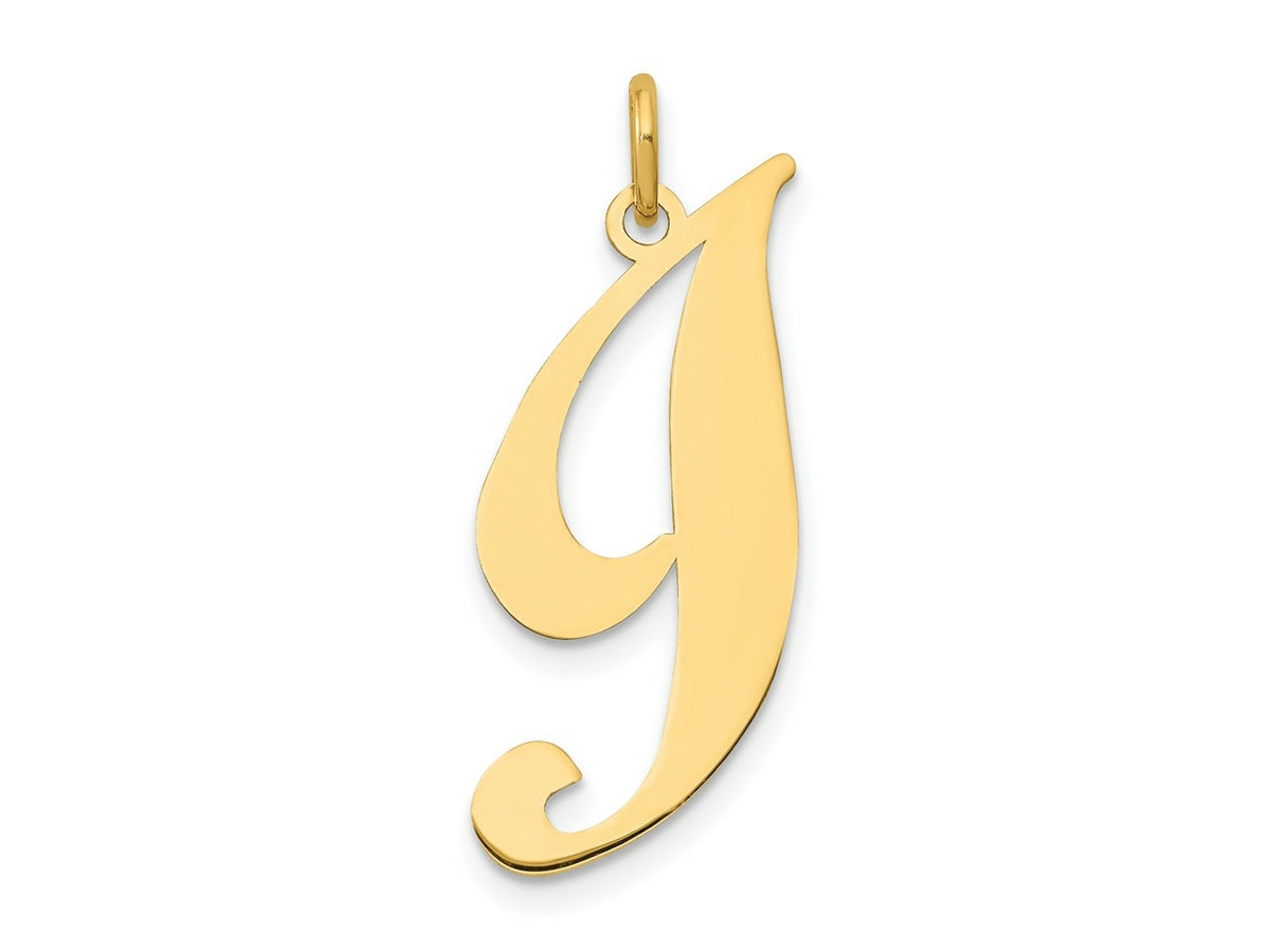 FJC Finejewelers 14 kt Yellow Gold Large Fancy Script Letter I Initial Charm