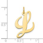 FJC Finejewelers 14 kt Yellow Gold Large Fancy Script Letter L Initial Charm