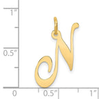 FJC Finejewelers 14 kt Yellow Gold Large Fancy Script Letter N Initial Charm