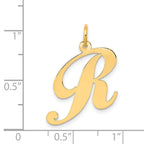FJC Finejewelers 14 kt Yellow Gold Large Fancy Script Letter R Initial Charm