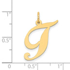 FJC Finejewelers 14 kt Yellow Gold Large Fancy Script Letter T Initial Charm