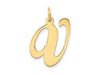 FJC Finejewelers 14 kt Yellow Gold Large Fancy Script Letter V Initial Charm