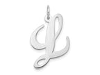 FJC Finejewelers 14 kt White Gold Large Fancy Script Letter L Initial Charm